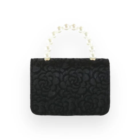 Doe a Dear Floral Appliques Tweed Purse