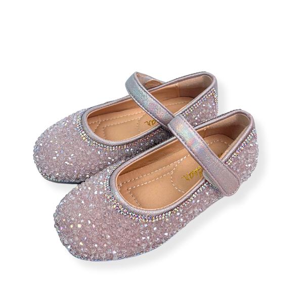 Clear Stone Flat Shoes