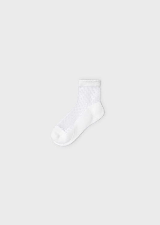Natural Sheer Socks w swiss dot