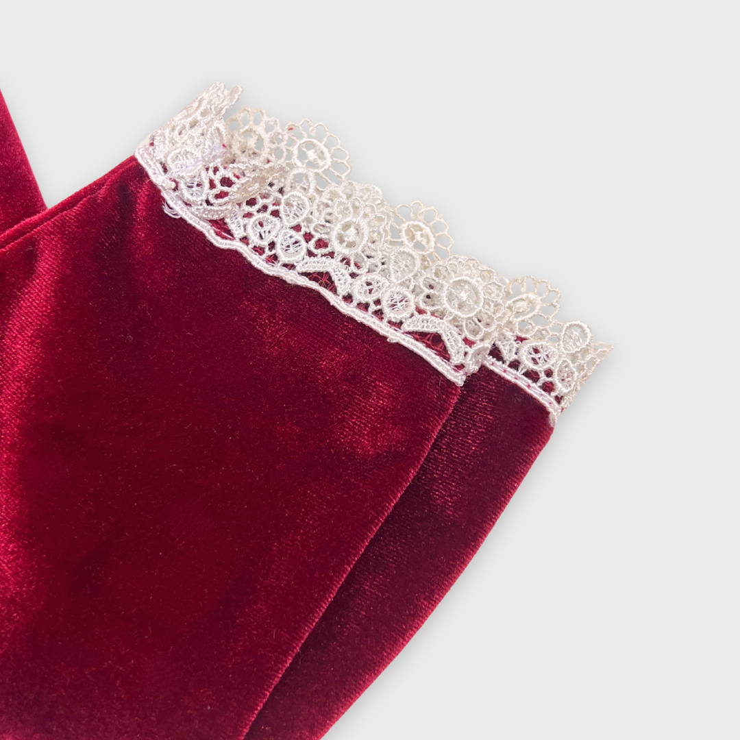 girls red velvet lace set, holiday outfit toddler girl, boutique girls Christmas outfit, red velvet tunic with pants, cotton baby girl holiday outfit, boutique baby girl clothing Expressions Boutique NY, toddler girl lace trim velvet set, festive boutique girls outfit, special occasion velvet outfit girls, elegant holiday outfit for toddlers