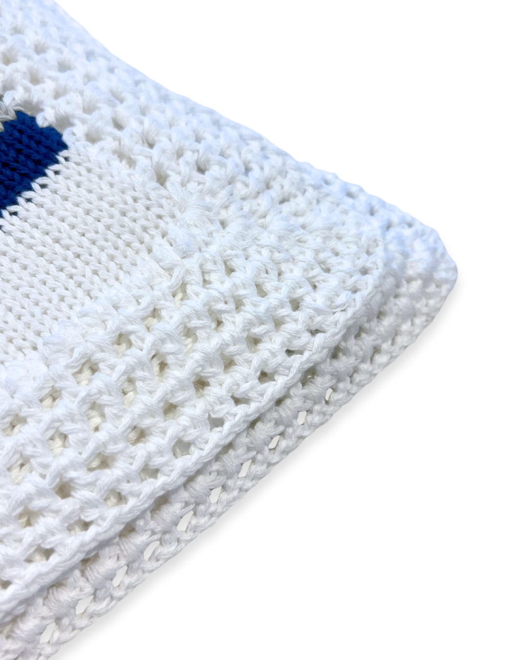 boutique baby blanket cotton, navy grey blue striped baby blanket Expressions Boutique NY, heirloom crochet baby blanket, cotton knit baby boy girl blanket, newborn boy girl stroller blanket, boutique baby shower gift blanket, navy stripe baby knitwear, breathable cotton baby blanket neutral, luxury knit baby bedding