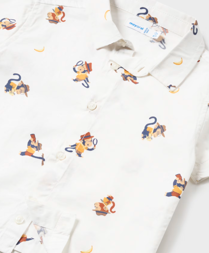 White Banana Button Up SS Shirt
