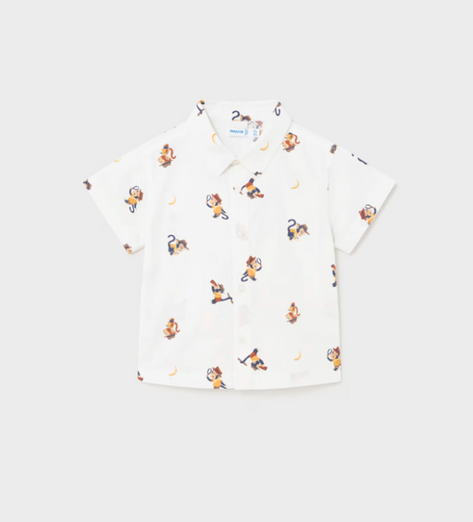 White Banana Button Up SS Shirt