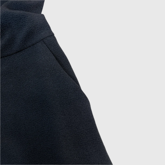 Black Split Sleeve w White Trim Romper