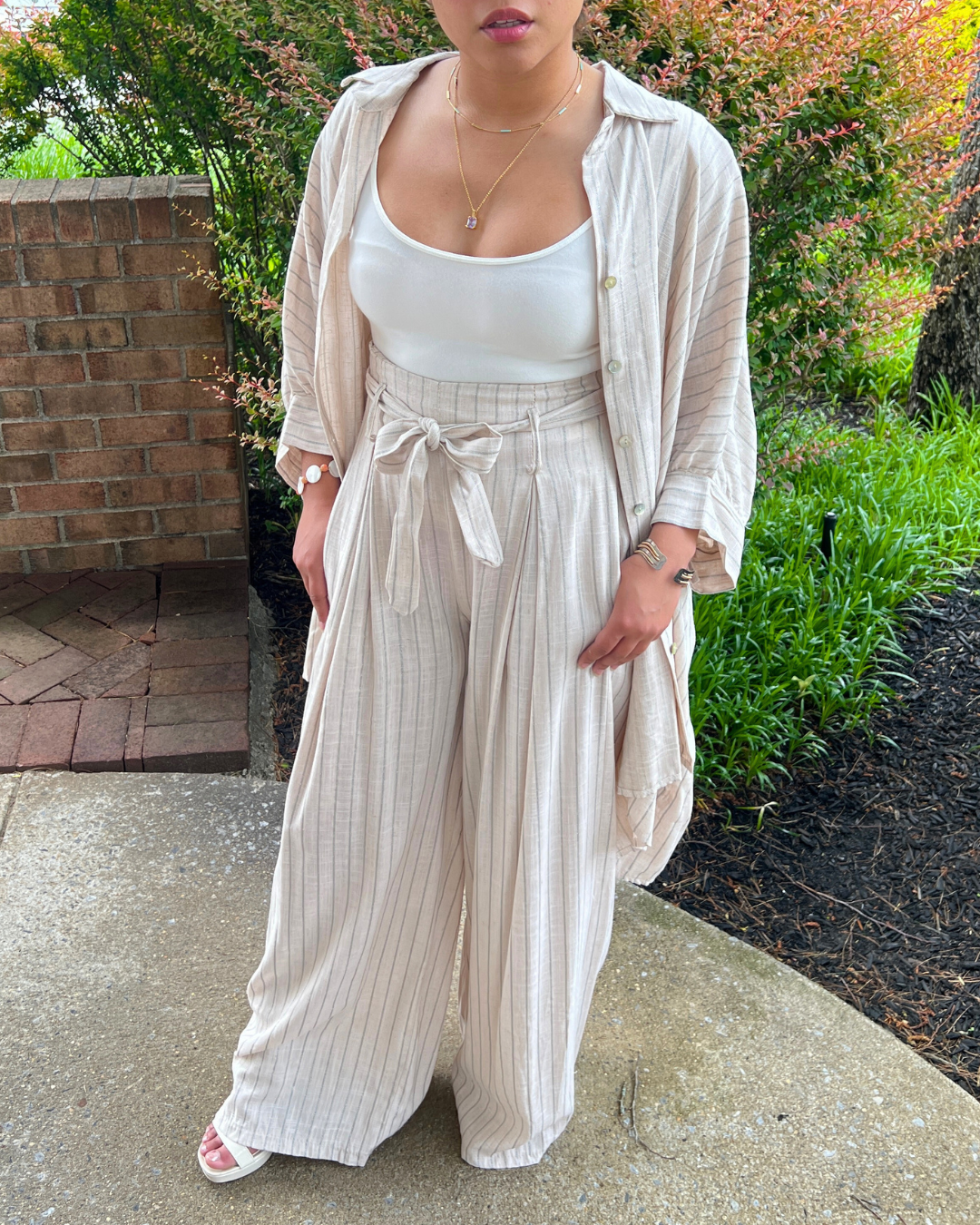 Oatmeal Melange Hi Waisted Pants