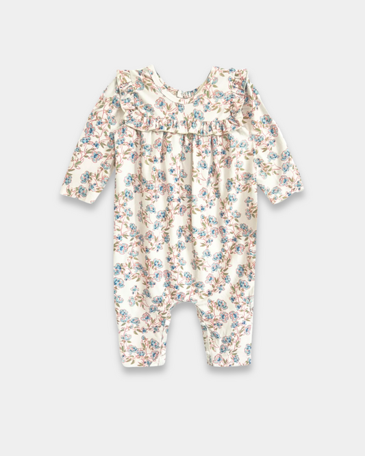 Sadie romper, floral baby romper, boutique infant romper, ruffle baby girl romper, soft cotton baby romper, baby girl fall outfit, infant romper outfit, boutique kids clothing, newborn girl romper, toddler girl romper, baby girl outfit ideas, boutique romper for babies, back to school, school outfits, pre-k clothing