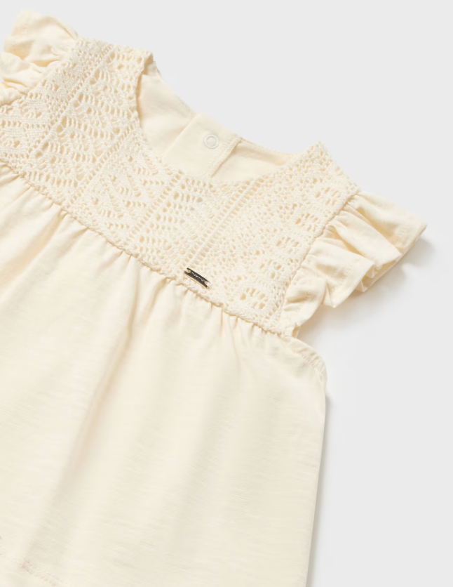 2pc Beige Knit w cotton Short Set