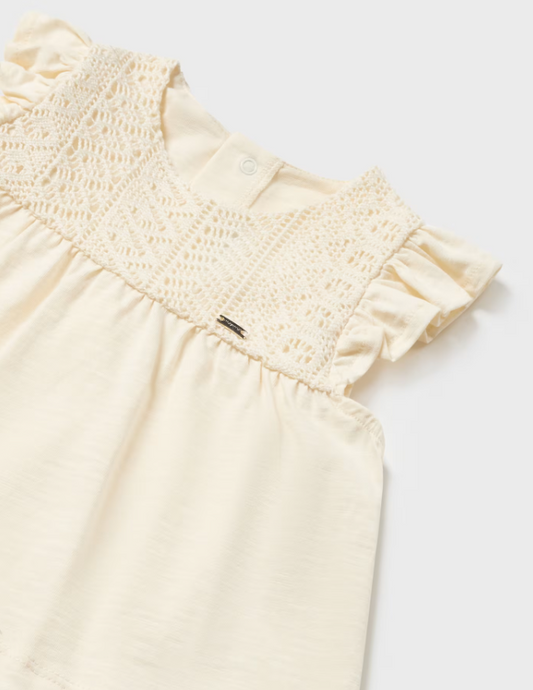 2pc Beige Knit w cotton Short Set