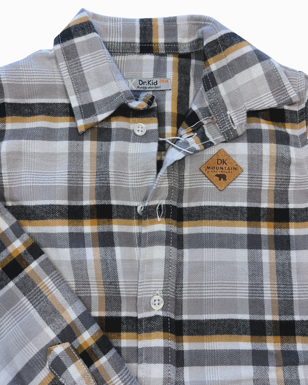 2pc Grey/Beige/Black Plaid w Dark Grey Pant