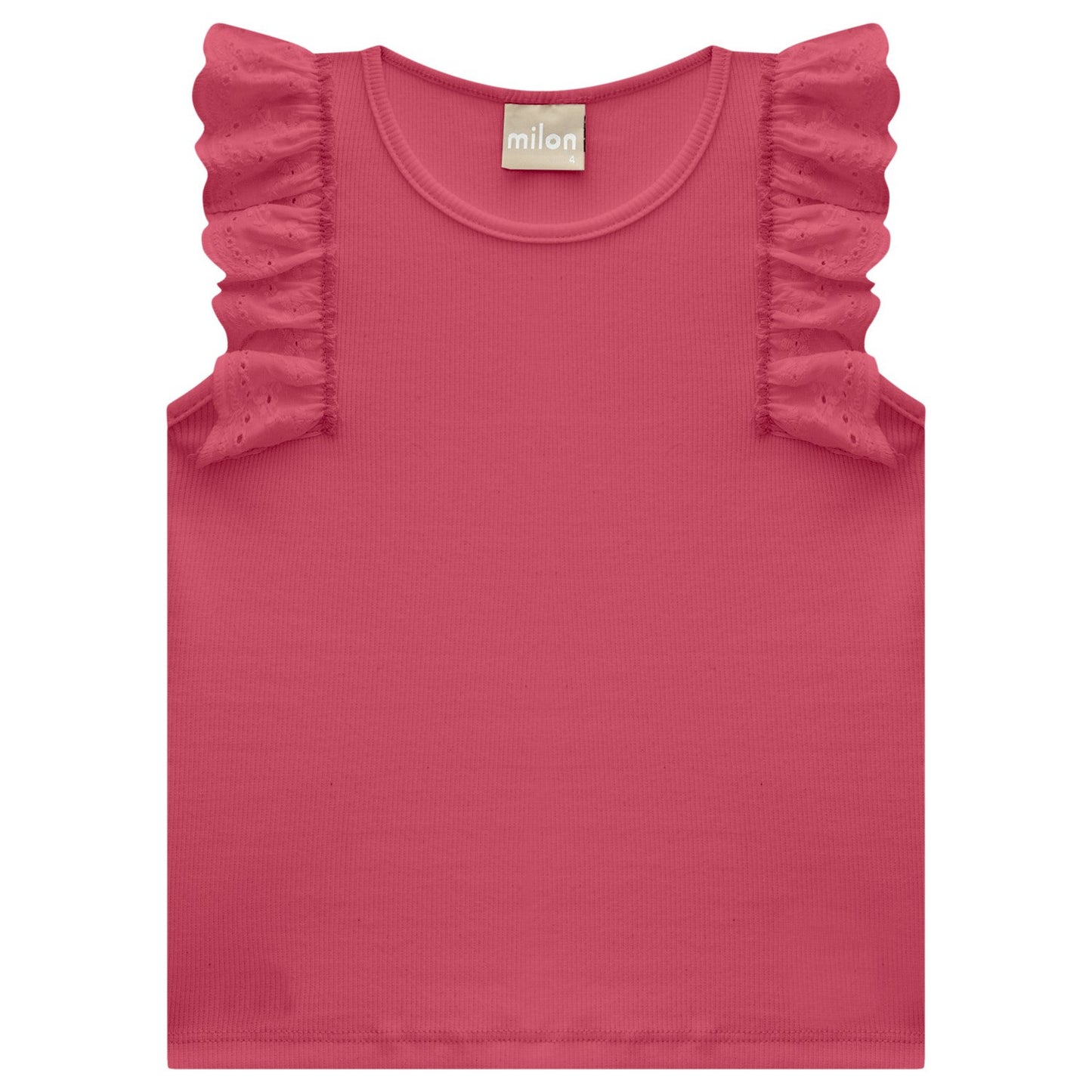 Dark Pink Sleeveless Tank w Flutter Sleeve