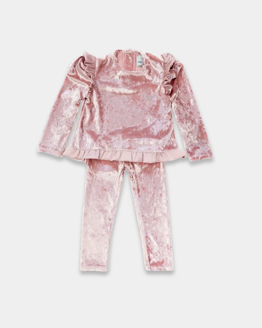 2pc Pink Velour Pant Set