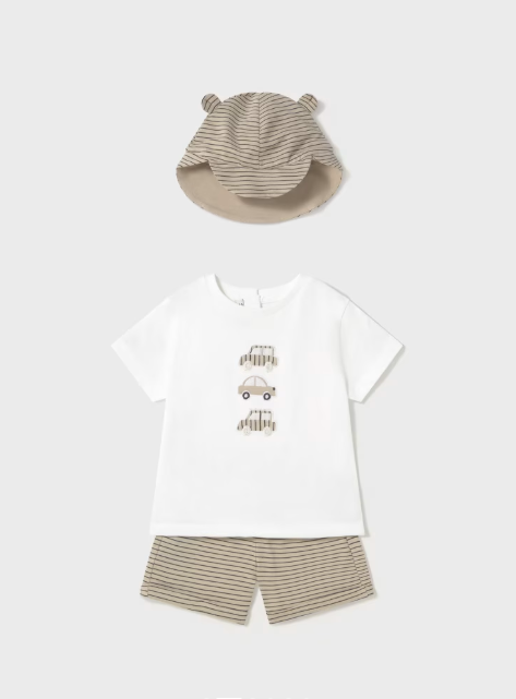 3pc Canvas Short Set & Hat