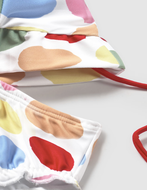 3pc Polka Dot Bathing Suit & Hat