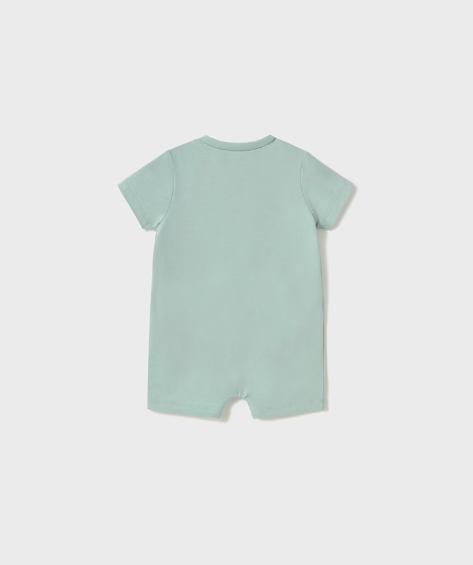 Jade Green Romper w Car Applique