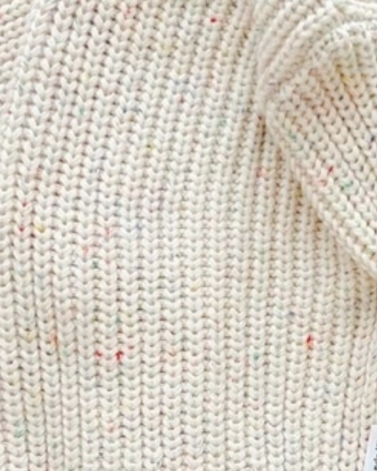 confetti knit baby sweater, chunky knit infant sweater, boutique baby clothing, cozy neutral baby sweater, speckled knit toddler sweater, fall baby sweater, unisex baby sweater, boutique infant knitwear, knit baby pullover, neutral baby outfit, baby shower gift, boutique children’s clothing