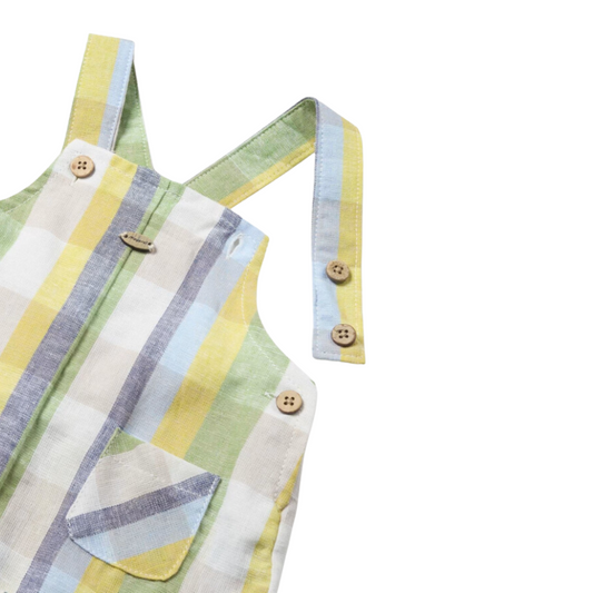 3pc Multi Color Overall w Hat & White Tee