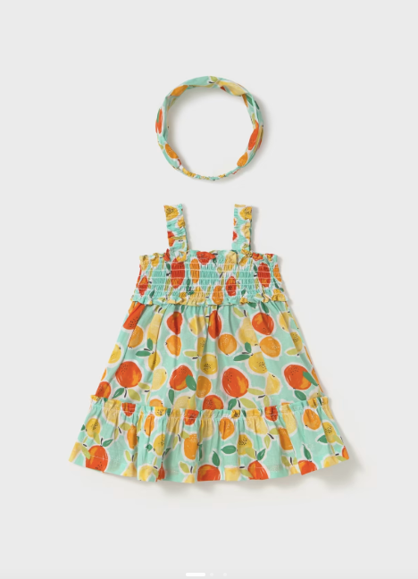 2pc Aqua & Orange Sundress w HB