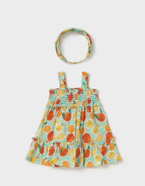 2pc Aqua & Orange Sundress w HB