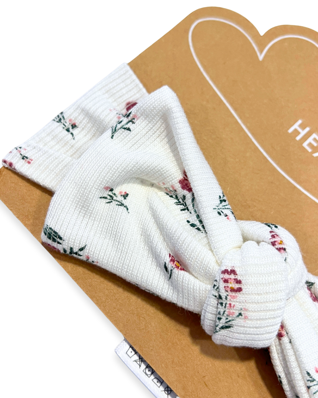 floral baby headband Expressions Boutique NY, mesa rose ditsy cotton bow headband, newborn ribbed headwrap floral, matching headband for baby girl outfit, boutique floral hair accessory soft cotton