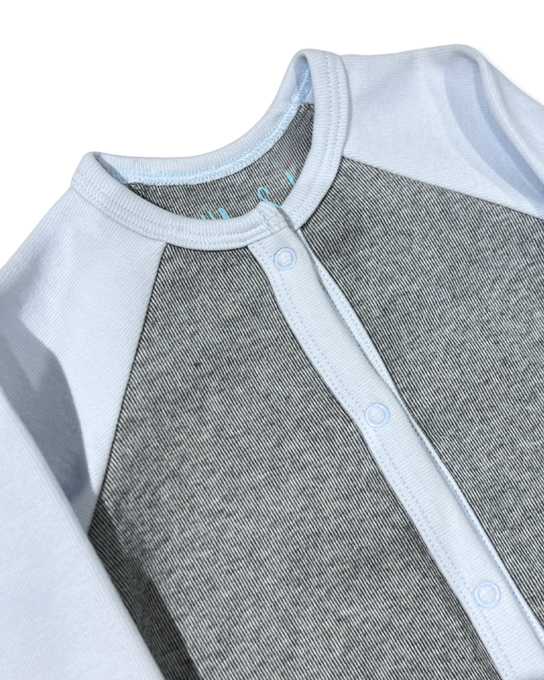 Grey/Blue Snap Footie