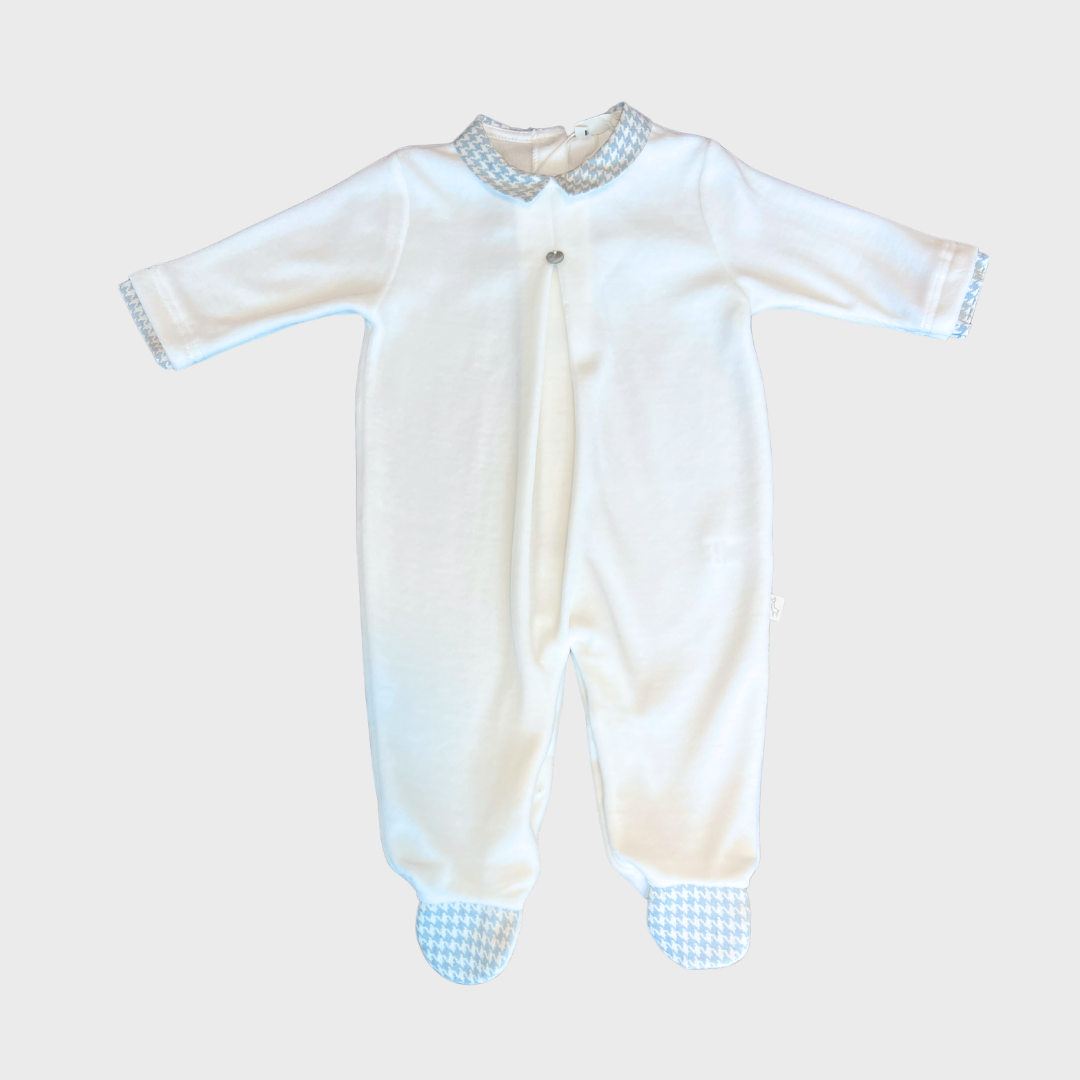 Ivory Velour Footie