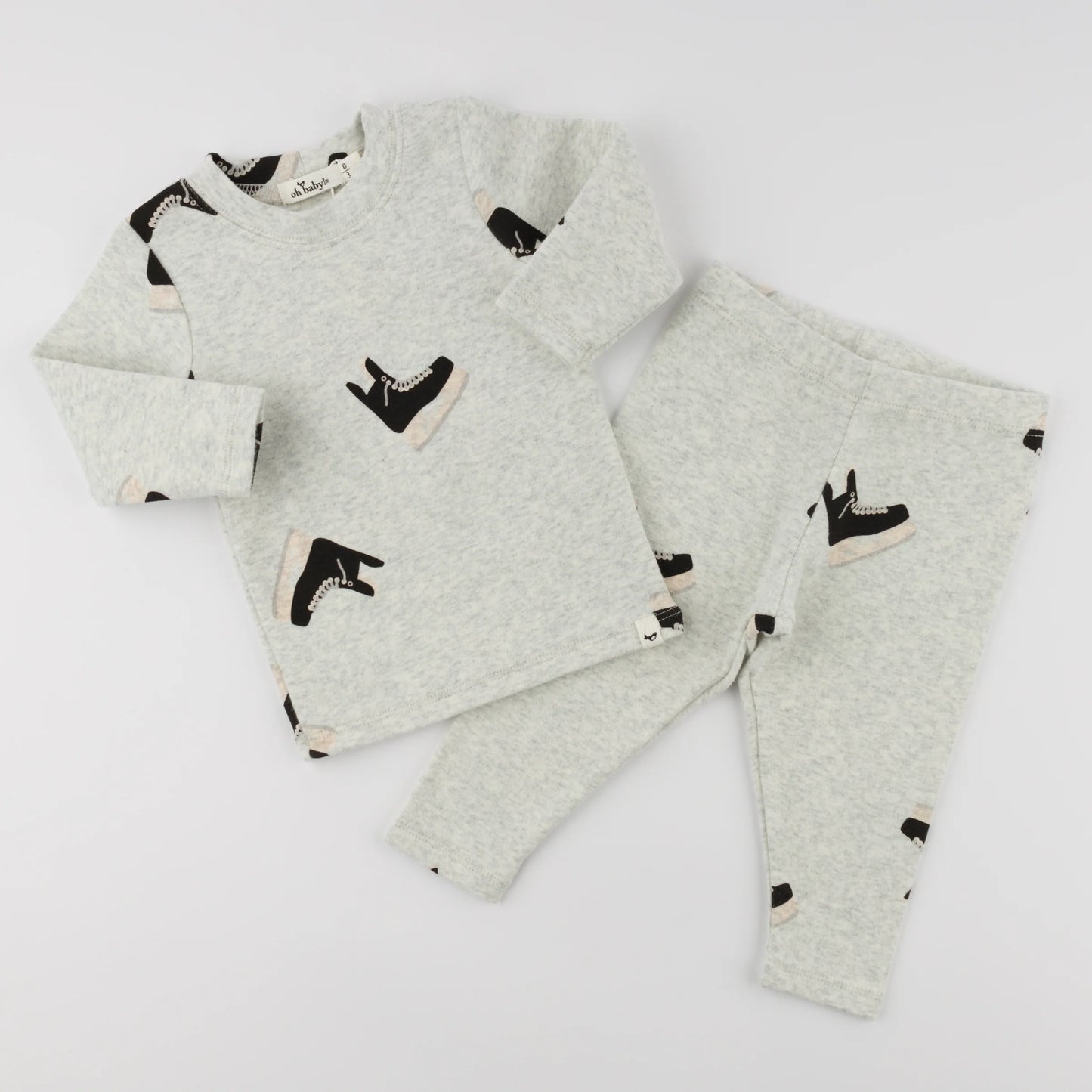 hockey baby outfit, hockey skates print toddler set, sporty baby clothes, boutique boy outfit hockey, heather grey hockey print set, athletic baby clothing set, newborn boy sporty outfit, toddler hockey lounge set, boutique hockey baby clothes, baby shower gift boy sporty
