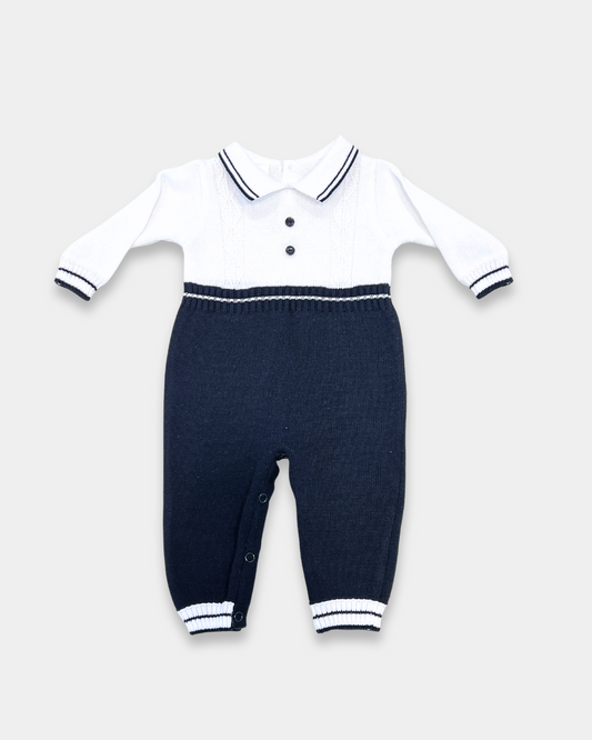 baby boy navy romper, knit polo romper baby, navy and white baby outfit, boutique baby boy clothing, baby boy knit holiday romper, newborn polo romper, baby boy christening outfit navy, classic knit romper for boys, baby shower gift boy outfit, boutique baby romper Expressions Boutique NY, Woodbury baby boutique, baby boy special occasion clothing