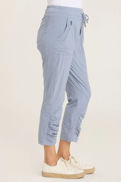 Denim Blue Parachute Crop Pant