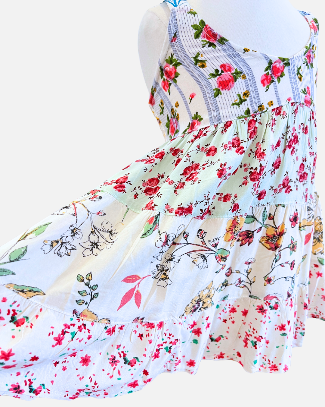 V Front Patchwork Dress