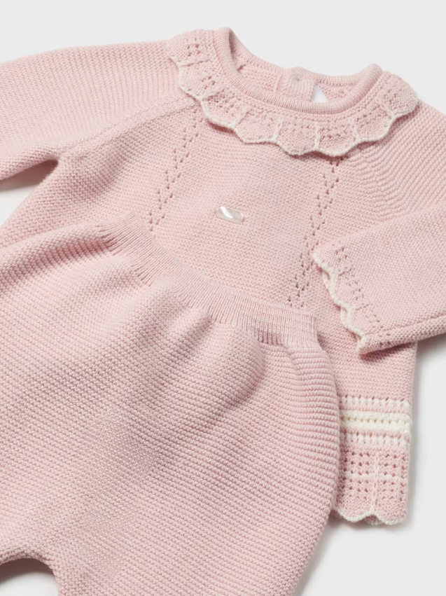 2pc Soft Pink Knit Pant set