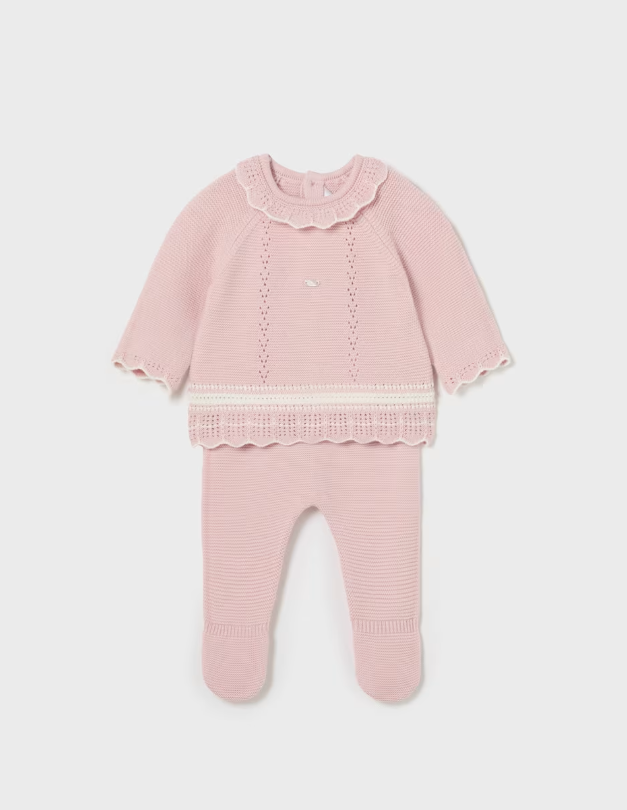 2pc Soft Pink Knit Pant set