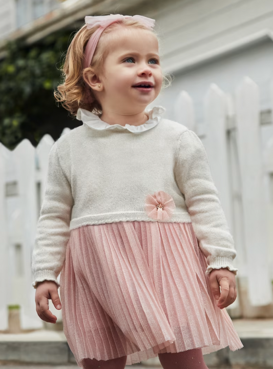 Blush Combined Pleated Dress