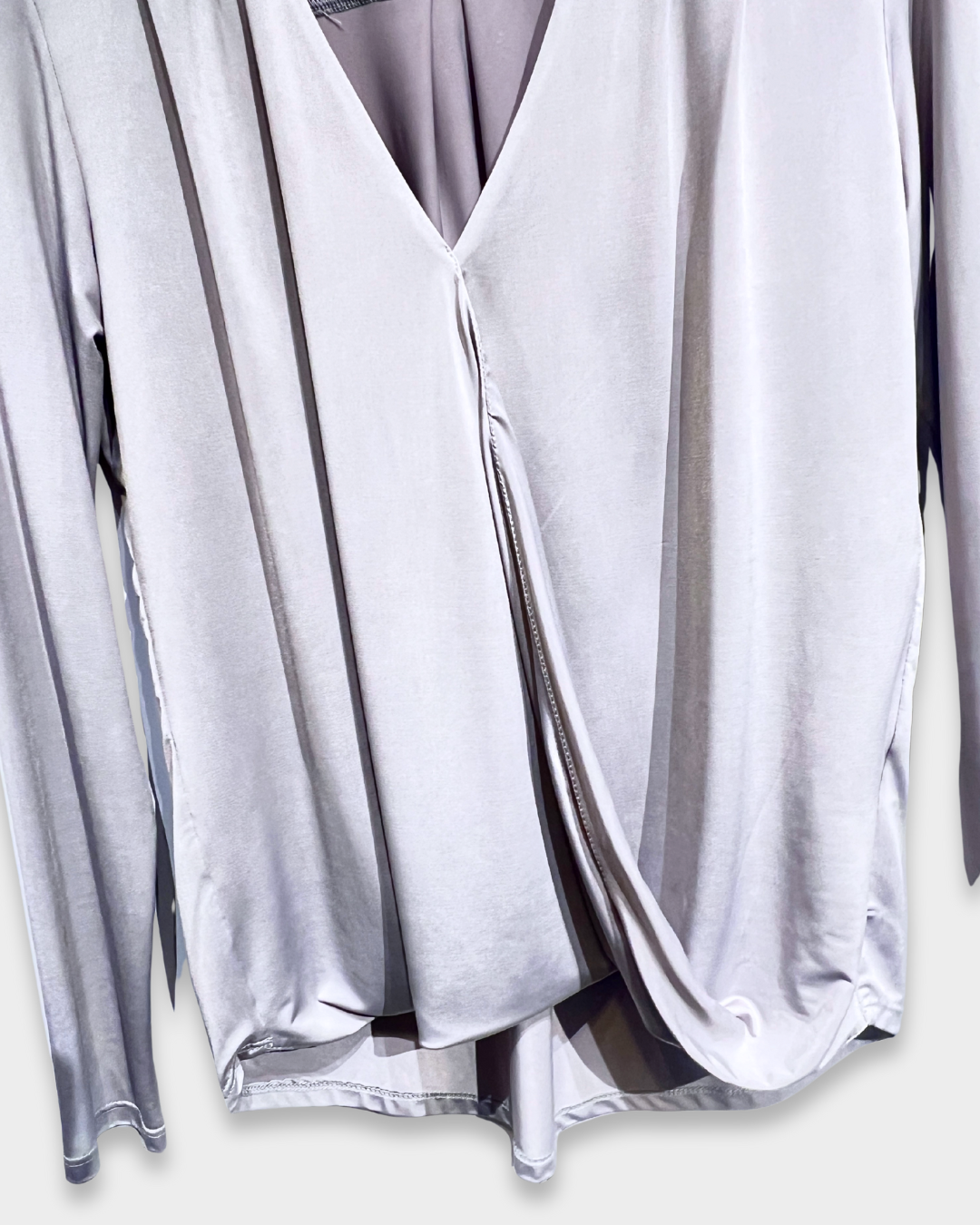 Silver V-Neck Top