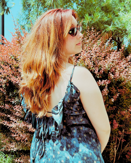 Navy & Black Spaghetti Strap Short Dress