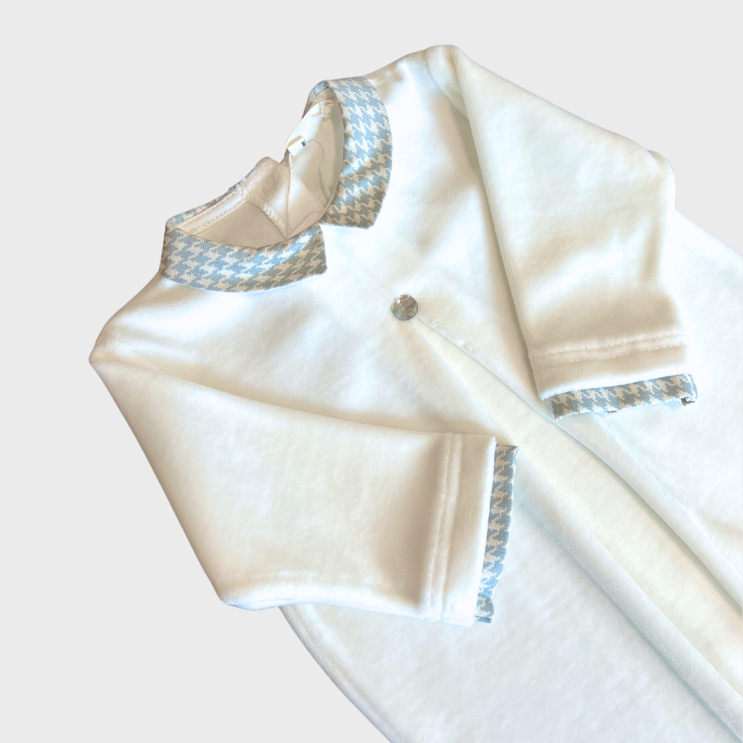 Ivory Velour Footie