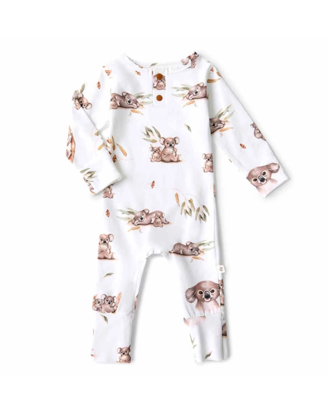 baby boy koala romper, organic baby growsuit, koala print baby outfit, baby boy one piece, boutique organic babywear, eco friendly baby clothes, infant koala romper, newborn boys jumpsuit, soft cotton baby footie, baby shower gift outfit