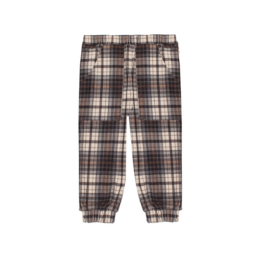 2pc Black Knit Top w Plaid pant
