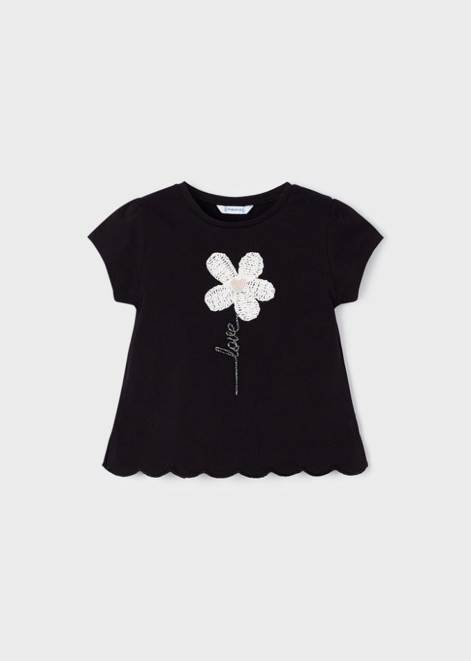 2pc Black Short Sleeve Tee with Tan Shorts
