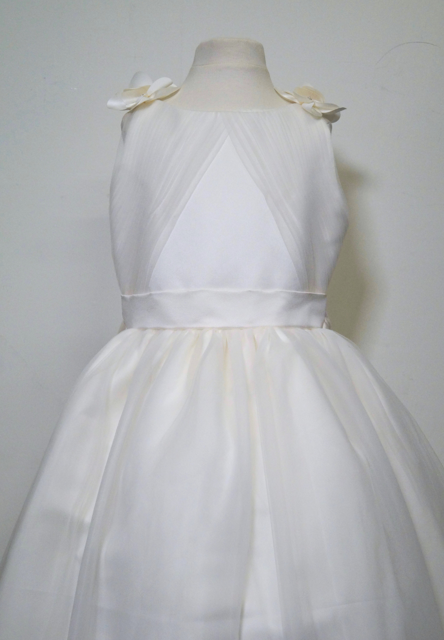 Ivory Flower Strapped Dress