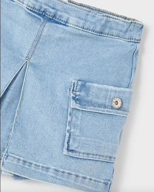 Light Denim Cargo Shorts