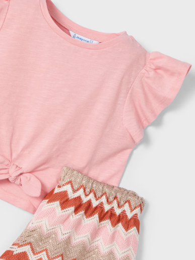 2pc Salmon Knit Short Set