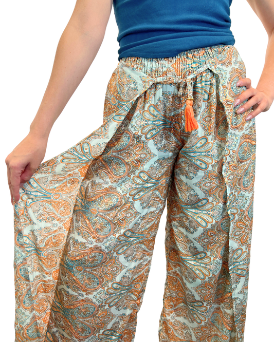 Lilac Orange Faux Wrap Pant