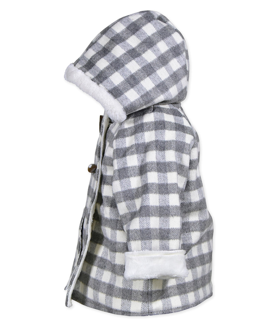 Grey Plaid Wrap Jacket