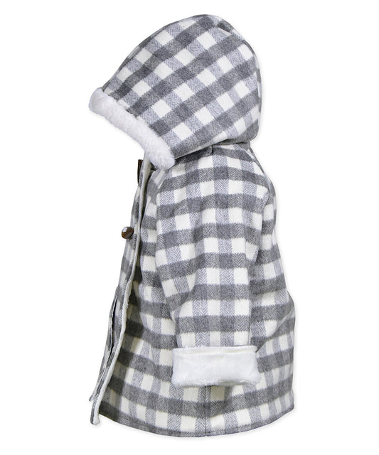Grey Plaid Wrap Jacket