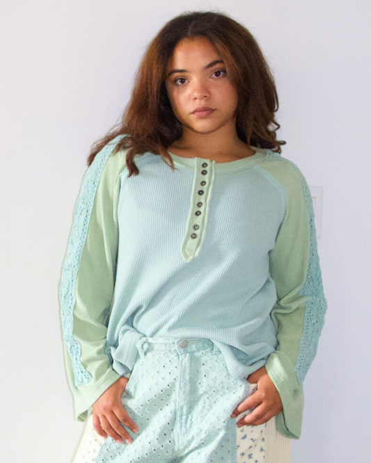 Seafoam Green Scoop Neck Top