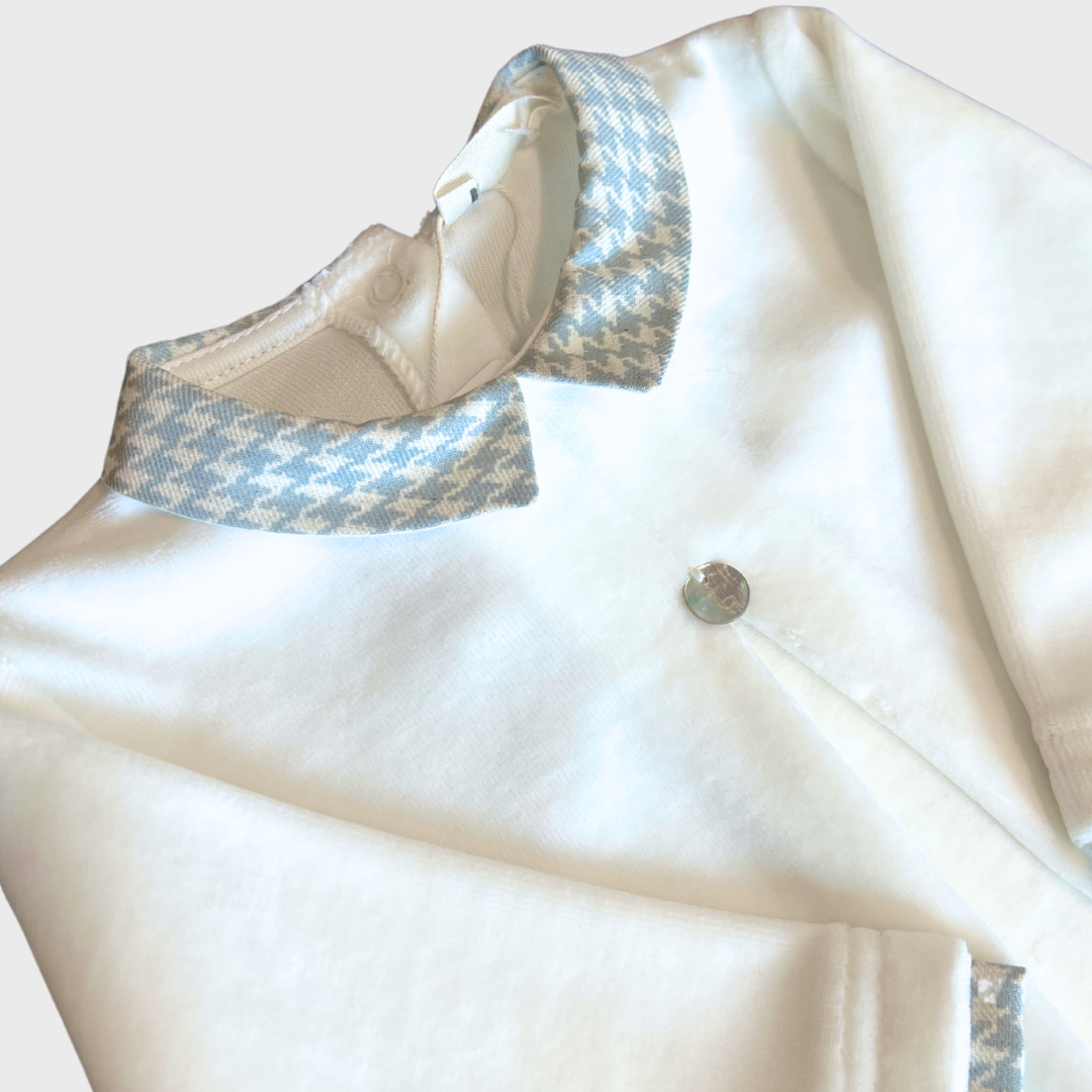 Ivory Velour Footie