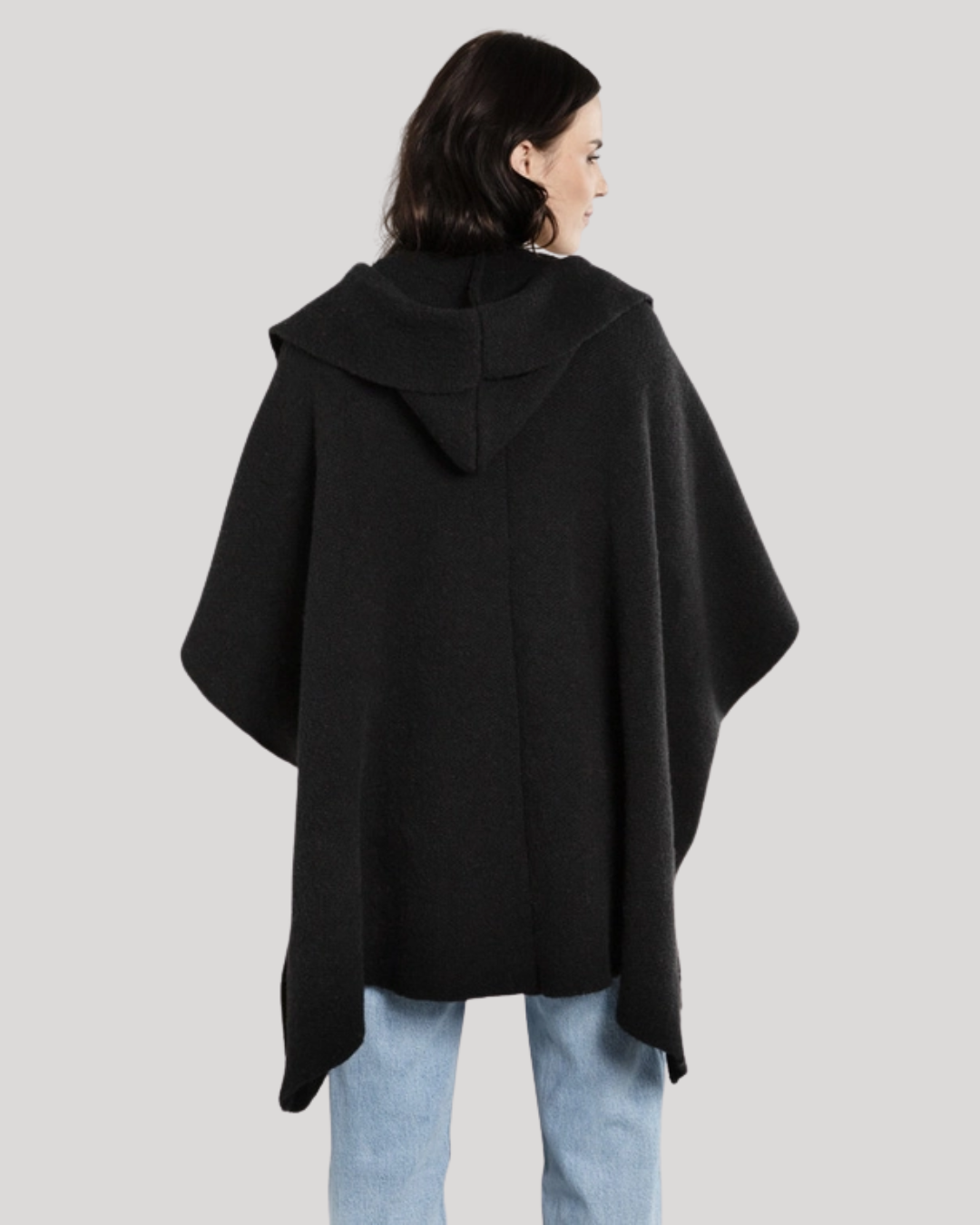 Black Hooded Oversize Kimono