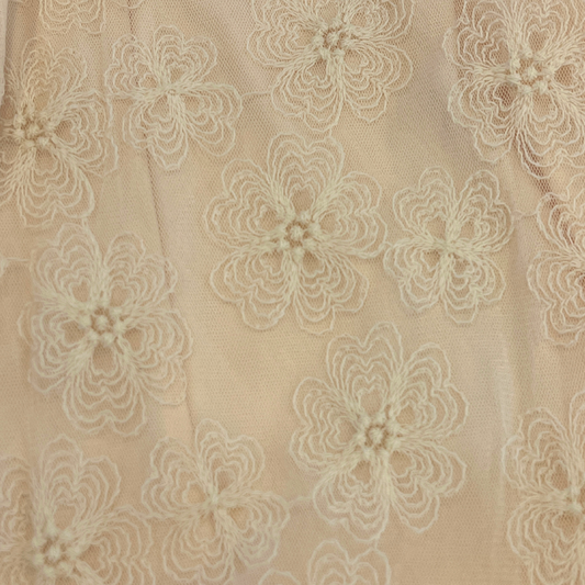 Vanilla Embroidered Net Romper