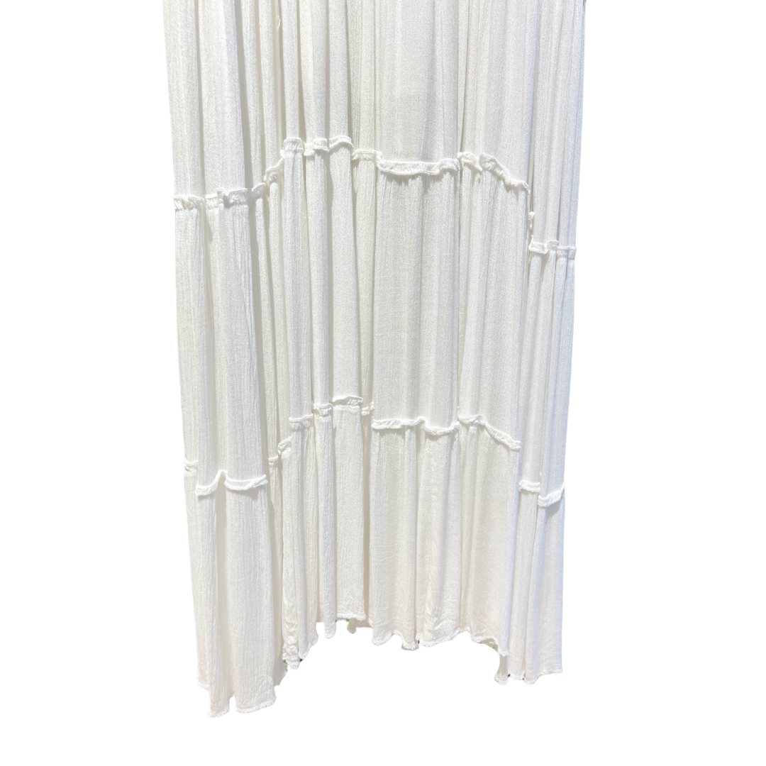 White Solid Maxi Dress
