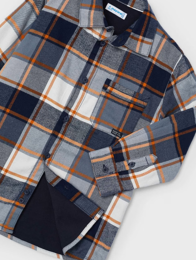 Navy/Orange Plaid Shirt